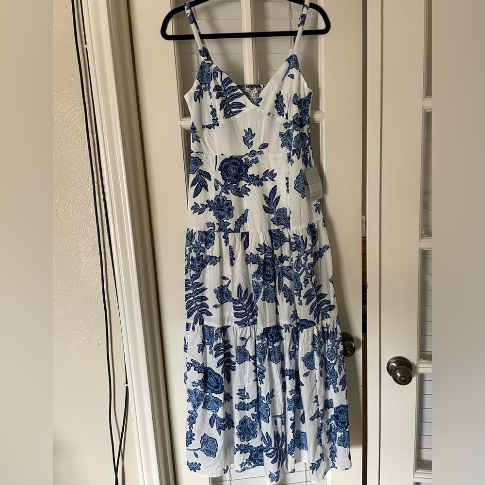NWT Moon River White and Blue Dress